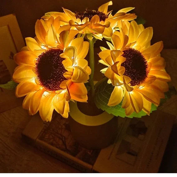 Enchanting Sunflower Lamp with LED modeling lights, creating a warm and natural ambiance for any room in your home