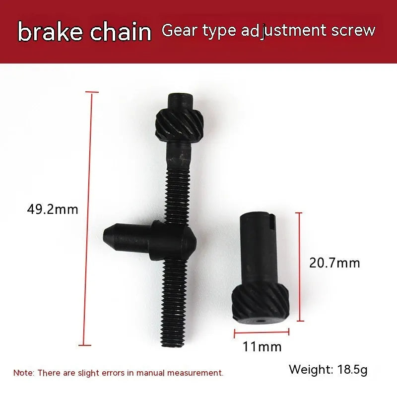 Chainsaw chain tension adjustment accessories kit showing nylon thread spools in multiple diameters