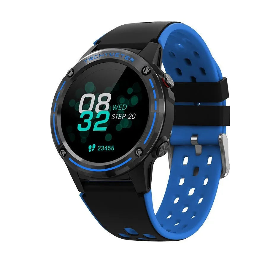 GPS smart watch sports bracelet with square glass screen and silicone strap