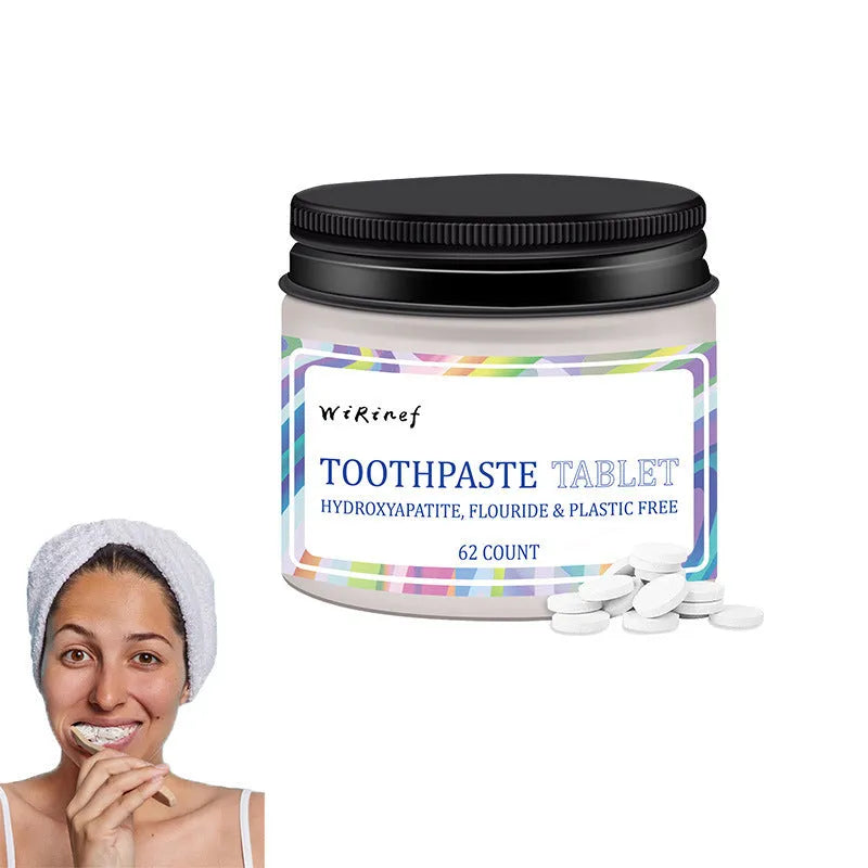 Portable toothpaste tablets in TP19 colour with 62 pieces for chewing activation dental cleaning
