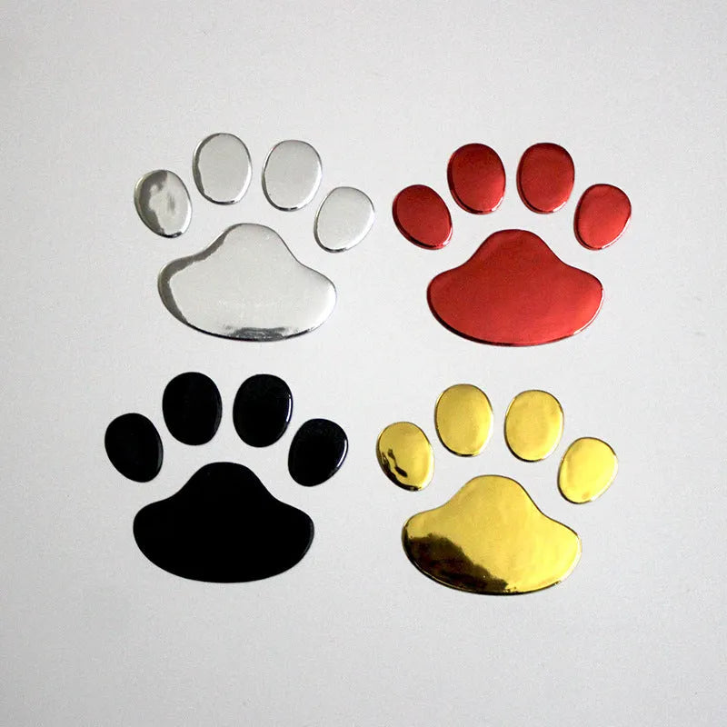 PVC car sticker with hand-shaped dog footprints design in multiple colours for vehicle bumpers