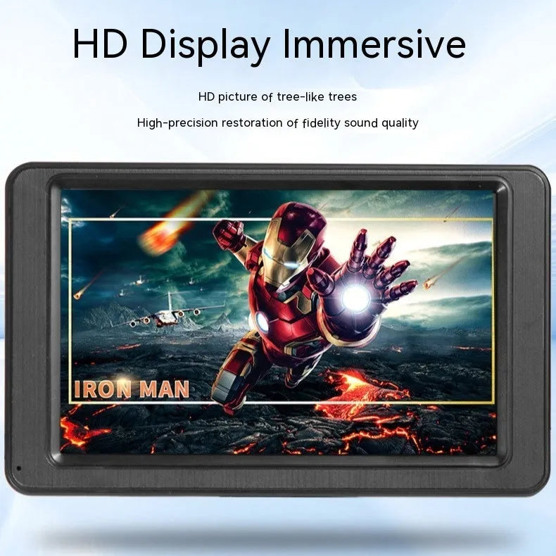 Black vehicle-mounted MP5 player with 7-inch screen on universal car bracket