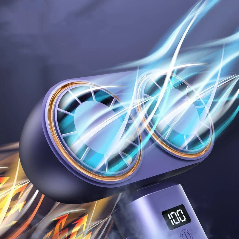 Compact, foldable USB-powered handheld fan with 5 adjustable speed settings and wide wind coverage for personal cooling anywhere