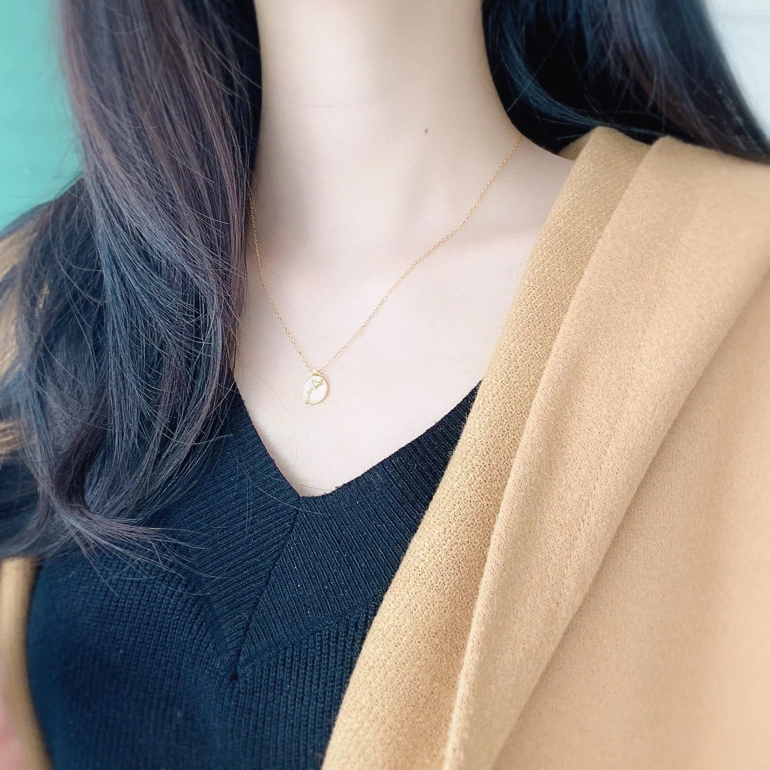 Christmas Big Dipper Orion Natural White Shell Necklace in 925 Silver with adjustable chain