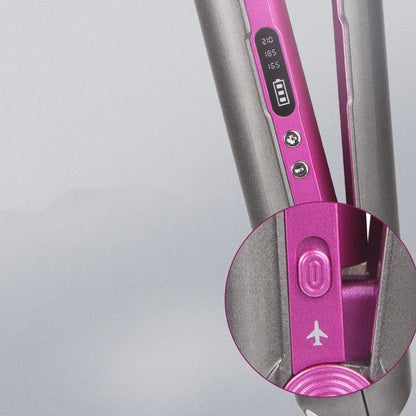 Cordless 2-in-1 Hair Straightener and Curler with Flexible Ceramic Plates for Smooth, Frizz-Free Styling