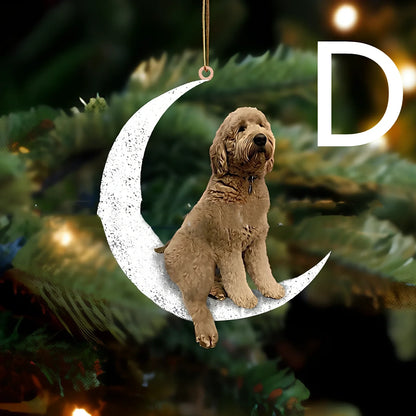 8.5cm acrylic hanging ornament with dog design in picture colour, style A labrador on clear background