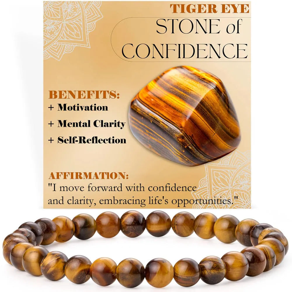 6mm natural stone geometric bracelet in African pine colour with manual processing and ornamental inlays