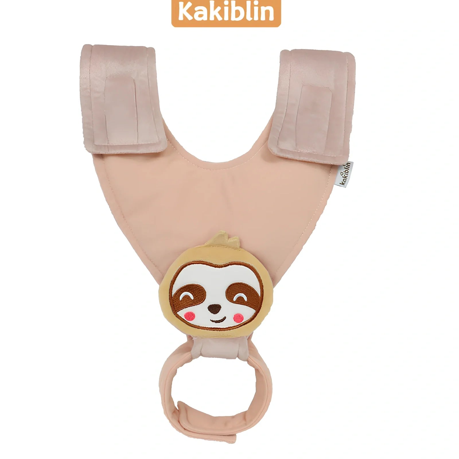 Breastfeeding pillow in duck pattern with Velcro straps, 60cm long, attached to stroller for baby support