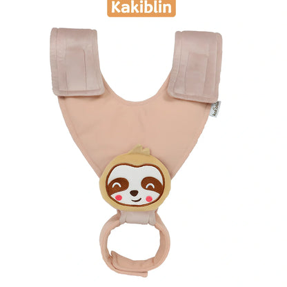 Breastfeeding pillow in duck pattern with Velcro straps, 60cm long, attached to stroller for baby support