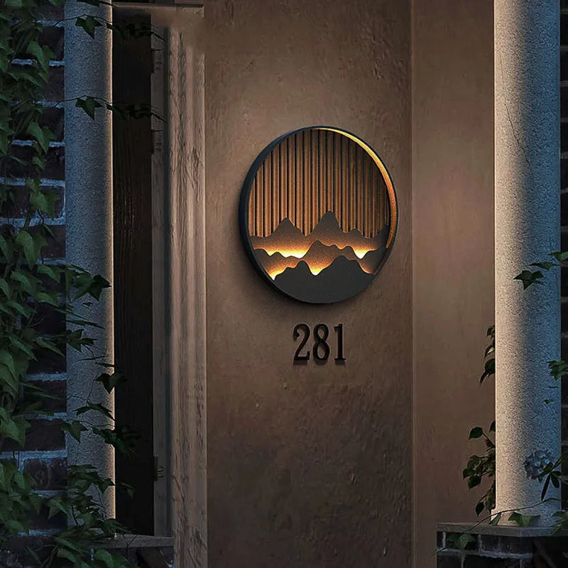 Waterproof simple exterior wall landscape lamp with built-in light source for stair and aisle installation