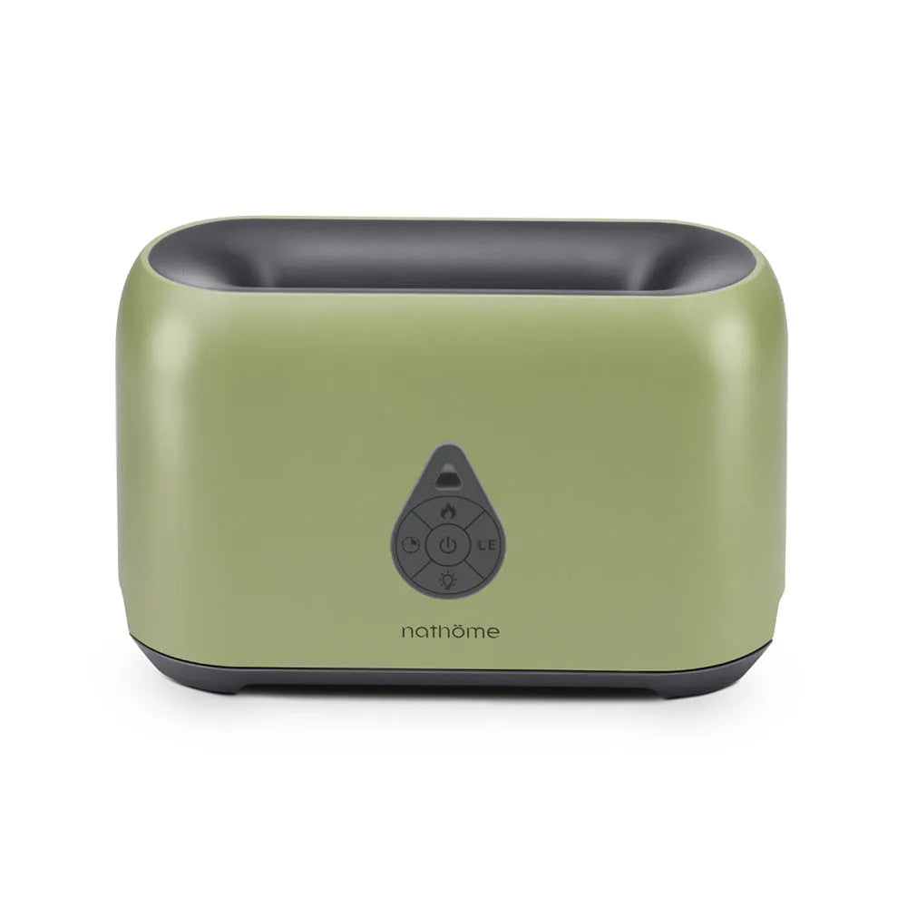 Mini remote control flame diffuser air humidifier round plastic USB powered household use white colour