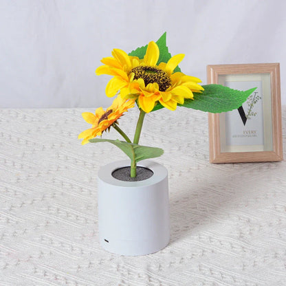 Enchanting Sunflower Lamp with LED modeling lights, creating a warm and natural ambiance for any room in your home