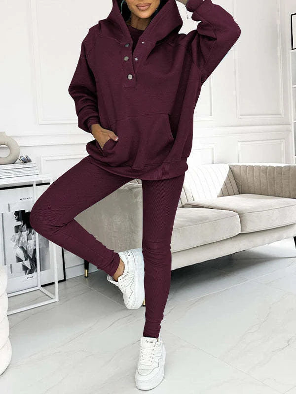 Women's solid colour vest hoodie and pants set in various colours and sizes