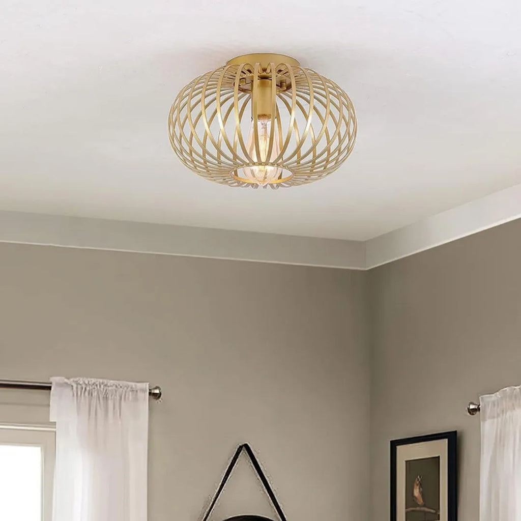 Modern minimalist round ceiling light iron body acrylic lampshade black finish