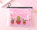 Twenty colourful cartoon cactus pens with Marvel designs in plastic storage case