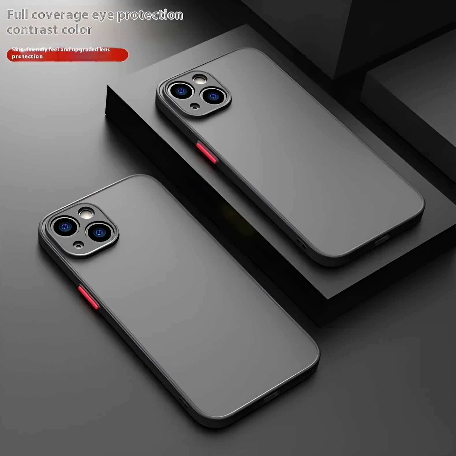Fine-hole frosted contrast colour phone case for iPhone with silicone back cover