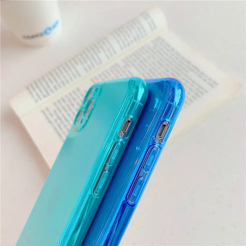 Transparent fluorescent TPU phone case for Apple iPhone 13 series in orange colour