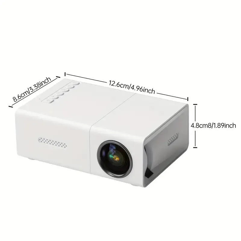M100 Mini Projector in black or white colour with 100-inch projection capability and UK British Standard plug