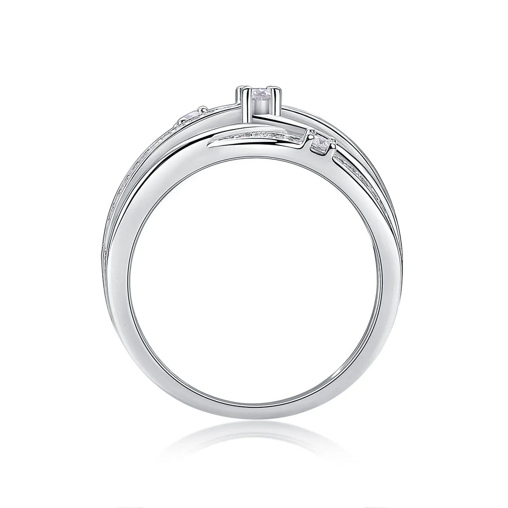 Diamond Shining moissanite wedding ring S925 silver platinum plated with GRA certificate in gift box