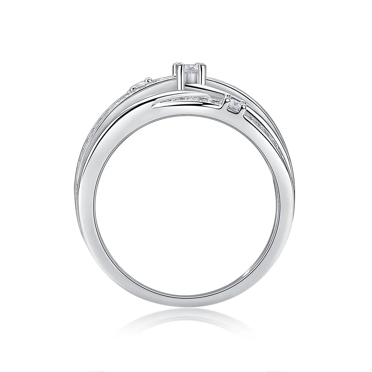 Diamond Shining moissanite wedding ring S925 silver platinum plated with GRA certificate in gift box