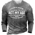 Men's casual round neck long sleeve printed t-shirt in 90% polyester fibre, size S to 4XL