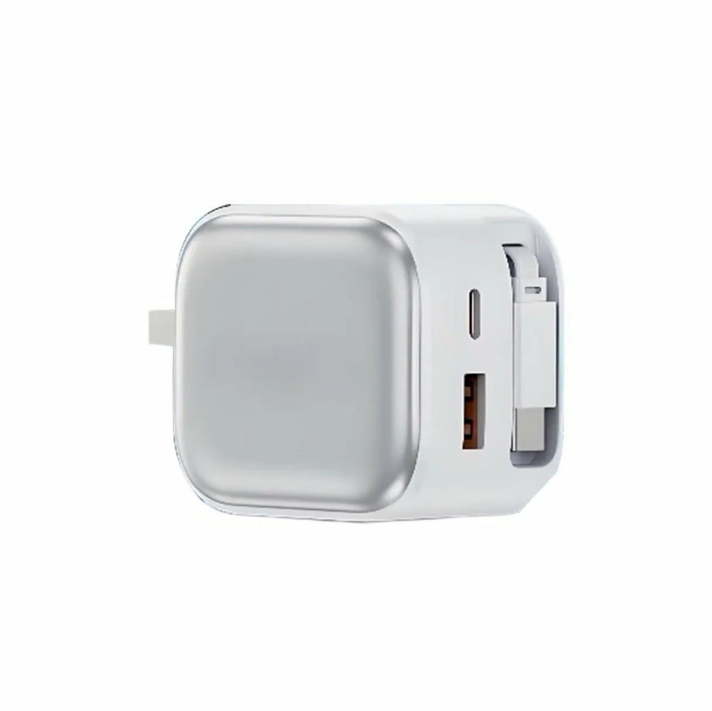 AI Temperature Control Gallium Nitride Charger 120W three Type-C ports white