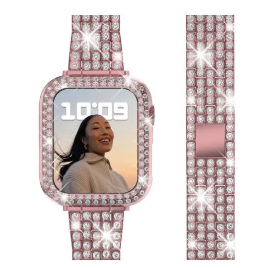Double diamond glass Apple Watch case in multiple colours showing peep-proof screen protection