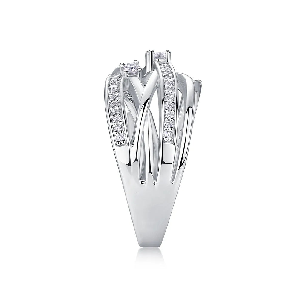 Diamond Shining moissanite wedding ring S925 silver platinum plated with GRA certificate in gift box
