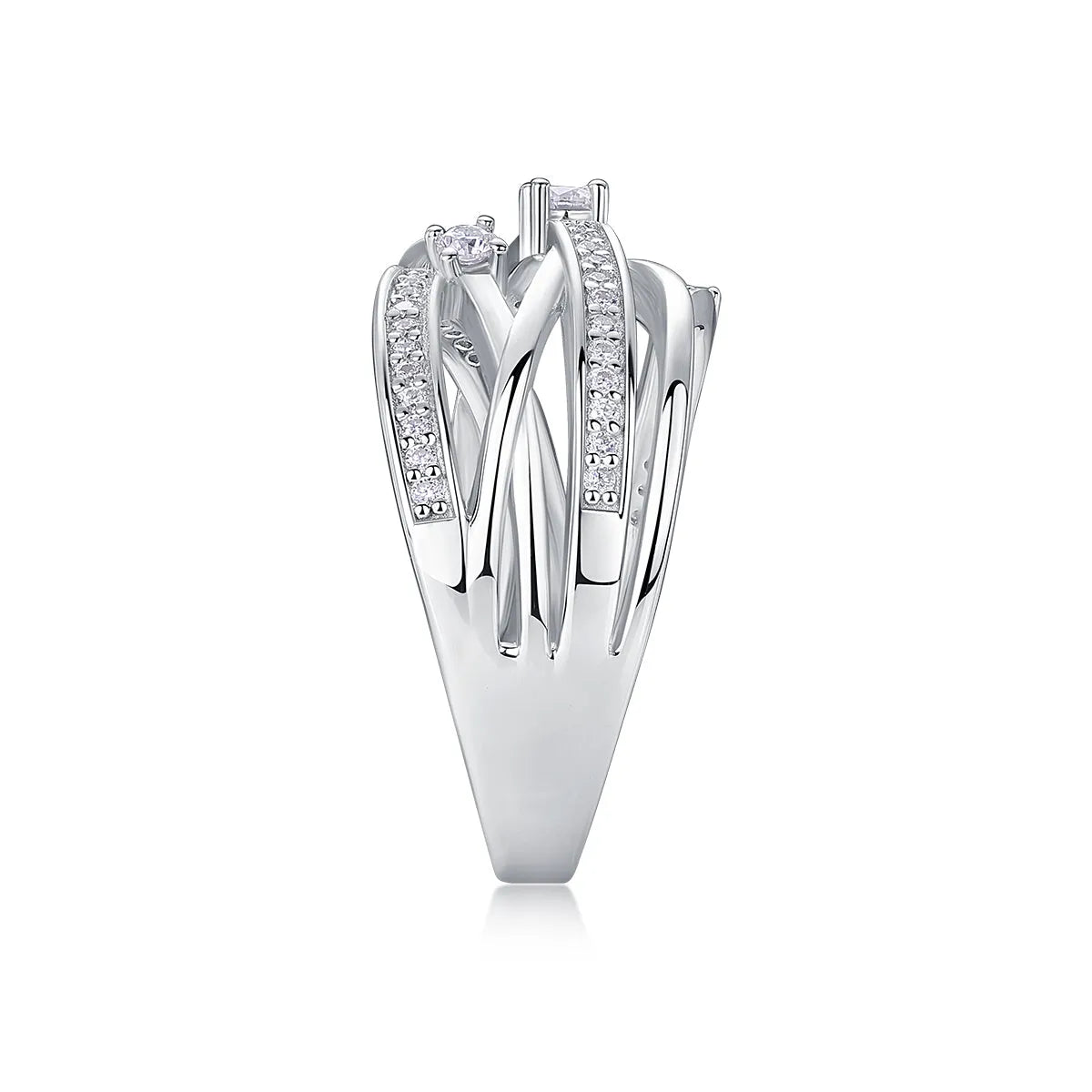 Diamond Shining moissanite wedding ring S925 silver platinum plated with GRA certificate in gift box