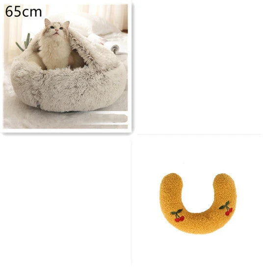 Warm plush pet bed for cats and dogs in various colours and sizes