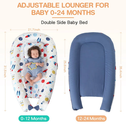 Baby's Crib Cotton Sleeve with Memory Foam Inner Core in Pink, Blue, and Grey