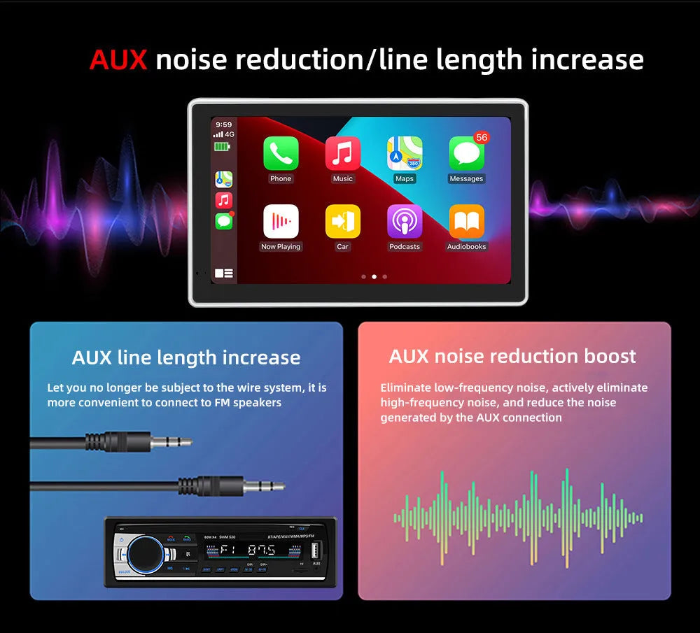 7-inch wireless CarPlay projection camera for cars with wide-angle recording and motion detection