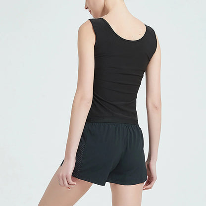 Women's black zip vest shapewear storm sweatshirt with adjustable front