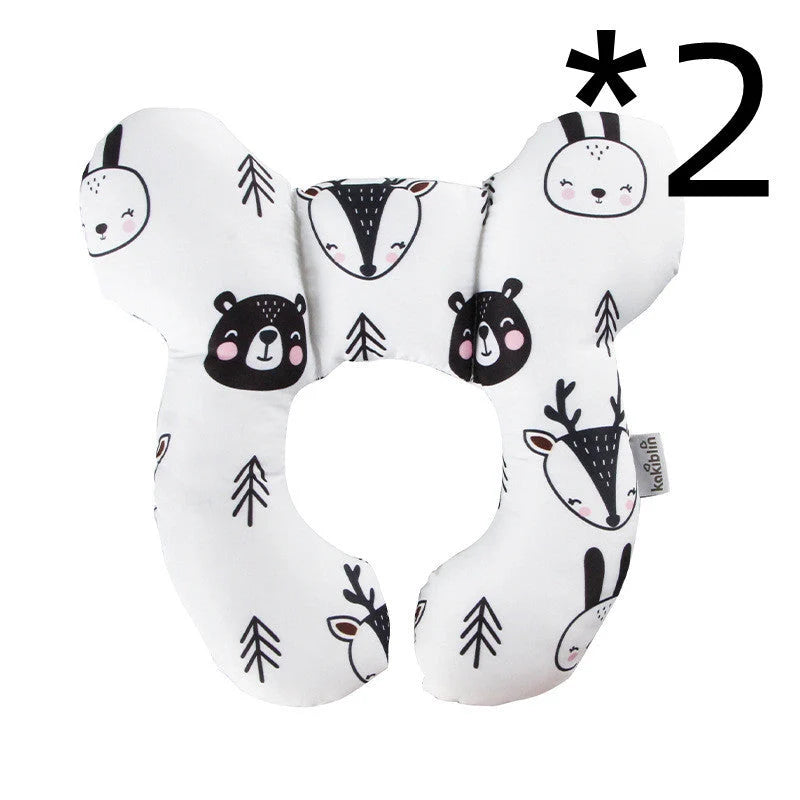 U-shaped baby head support pillow in various styles for car safety seats