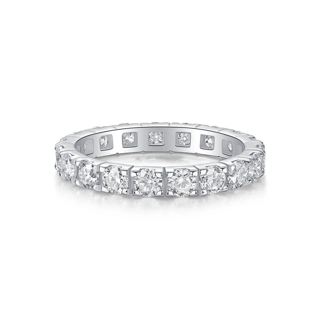 Van Gogh Starry Sky wedding ring set with 0.1-carat moissanite in S925 silver platinum plated, gift box