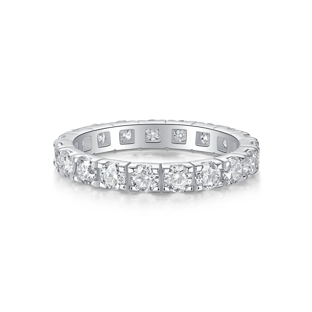 Van Gogh Starry Sky wedding ring set with 0.1-carat moissanite in S925 silver platinum plated, gift box