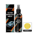 Water repellent spray 100ml bottle with yellow round sponge on a table