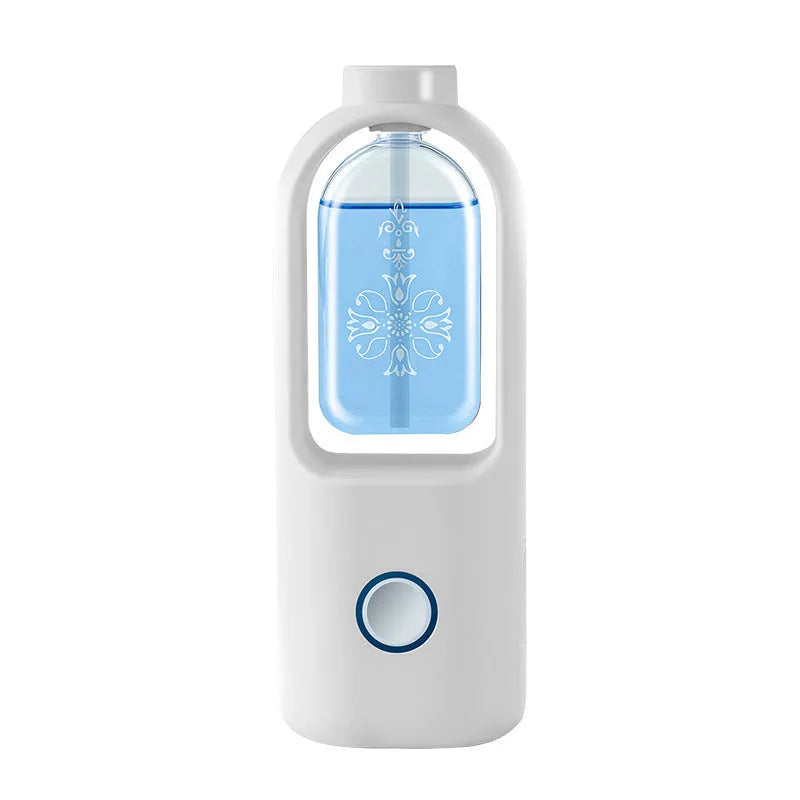 Elegant white columnar home aromatherapy diffuser with 45ML capacity, USB cable, and wall bracket