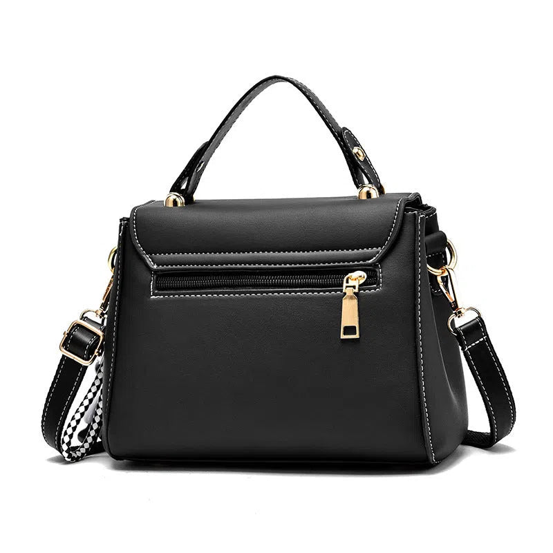 Large-capacity horizontal rectangular PU tote crossbody bag in white colour with single shoulder strap and plain design