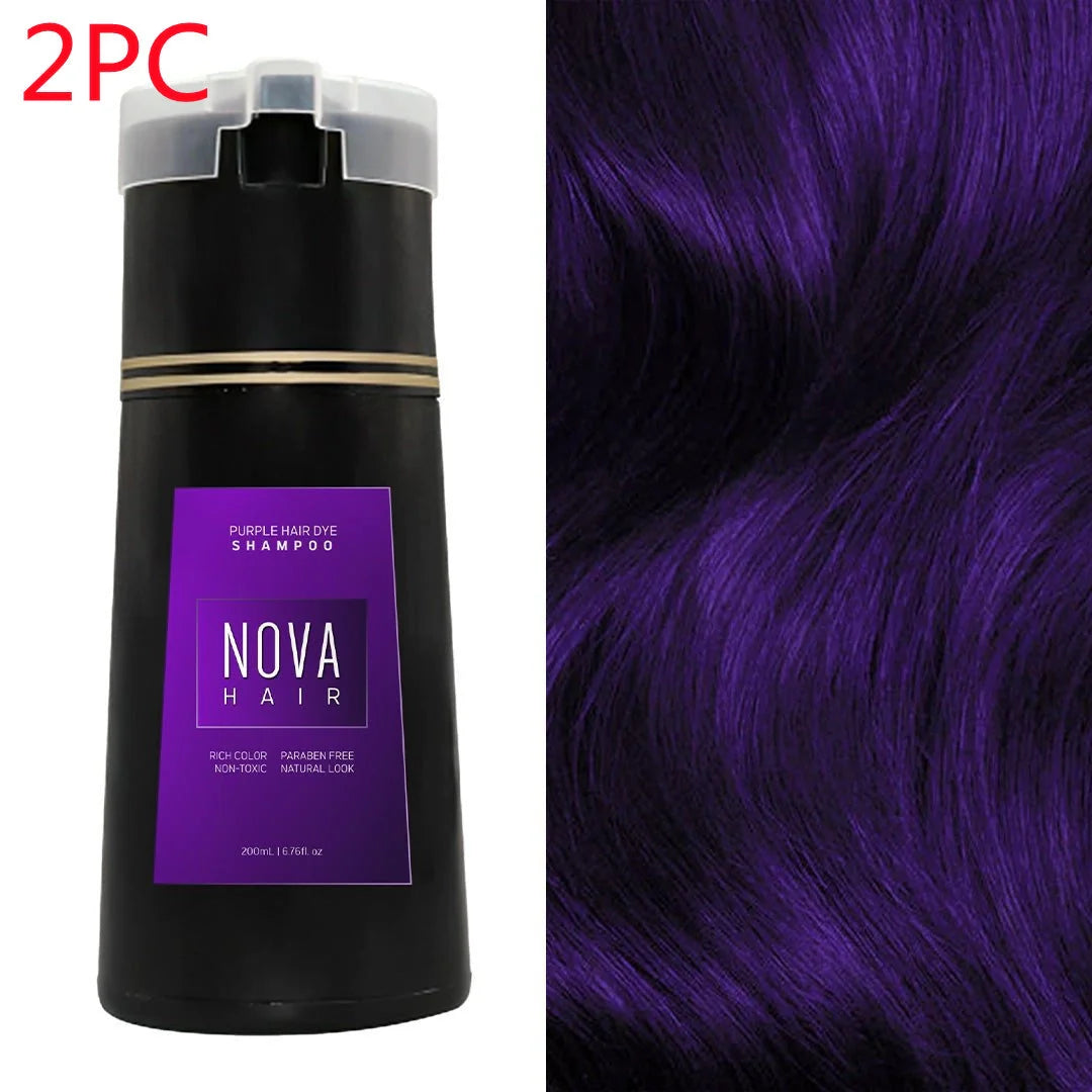 3-in-1 hair dye shampoo for fast white to black transformation with natural ingredients