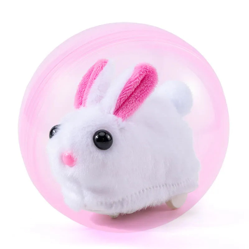 Hamster rolling ball toy with plush animal shell inside transparent plastic sphere