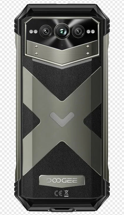 VMAX PRO Android smartphone in black or grey colour with plastic body and included charger.