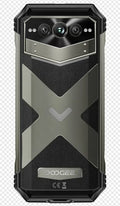 VMAX PRO Android smartphone in black or grey colour with plastic body and included charger.