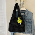 Women's pleated bubble handbag in five colour options with three-dimensional pockets