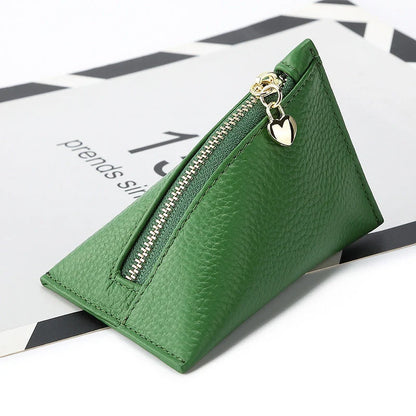 Women's mini coin purse in first layer cowhide, waterproof, available in six colours