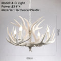 Nordic retro antlers chandelier with 4 heads brown ABS shade pendant light for home or restaurant