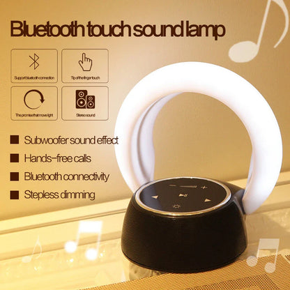 Bluetooth speaker lamp with adjustable lighting, dual-channel stereo speakers, and hands-free calling capabilities