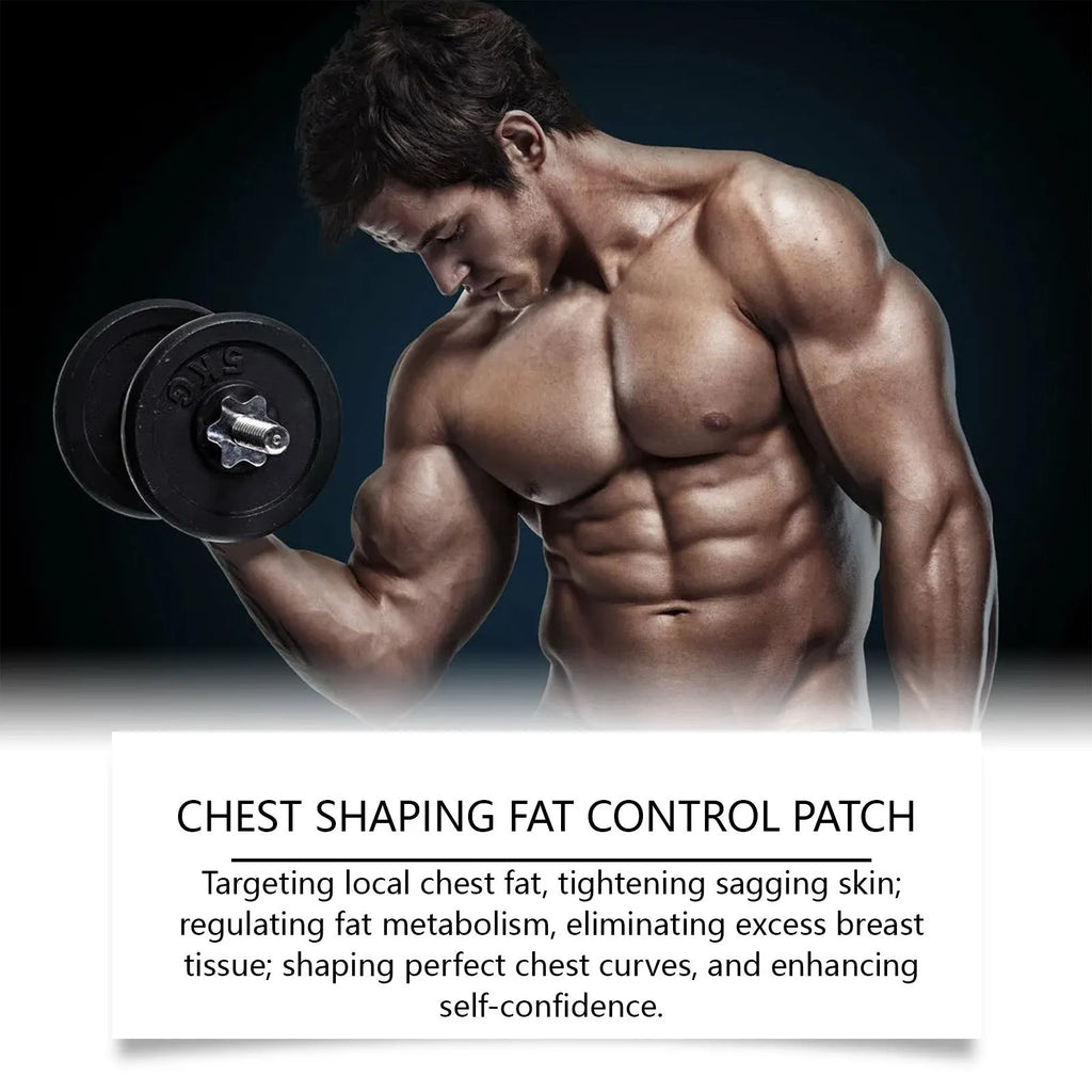 Men's figure control chest patches set of 4 with herbal ingredients including mugwort and ginger