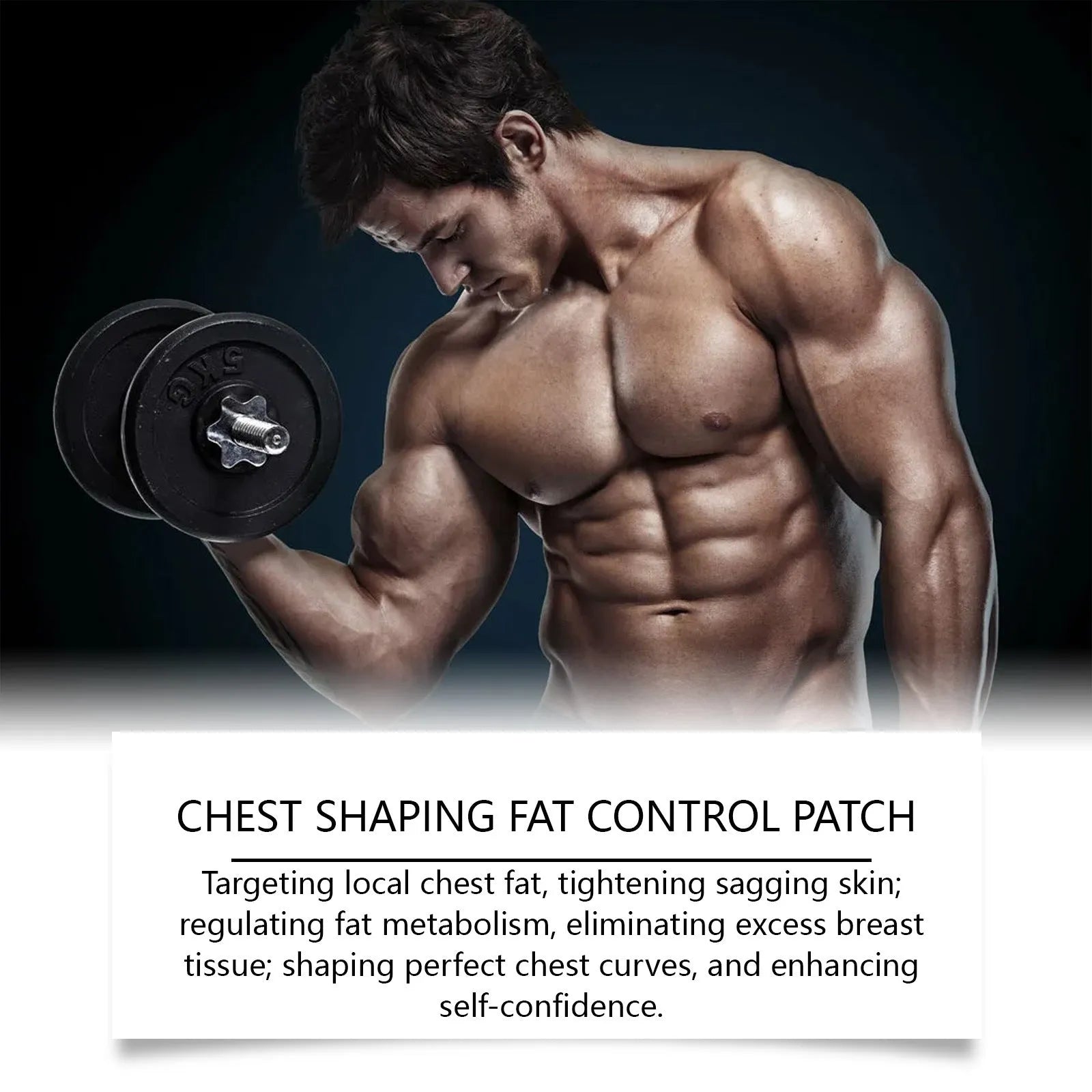 Men's figure control chest patches set of 4 with herbal ingredients including mugwort and ginger