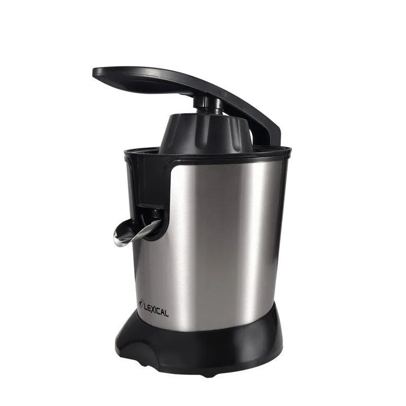 Manual citrus juicer with stainless steel body and vertical screw rod cutter for lemon orange juice separation